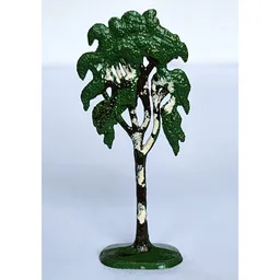 Plant, Tree Flat Birch painted with solid base (1950's version) / Green