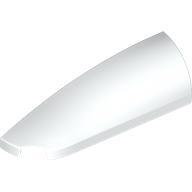 Lego Brick Round, Curved Double 1 x 4 with Stud Notch Left / White