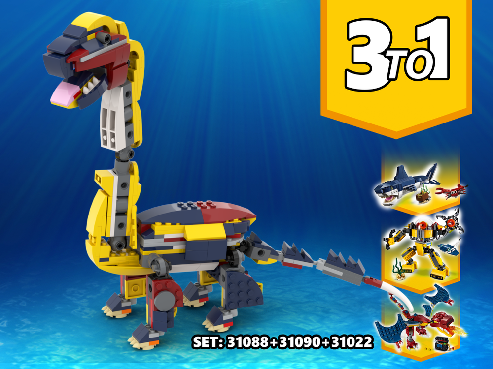 Lego 3 TO 1 Supersaurus Dinosaur Alternative Build | Build from set 31090 + 31088 + 31102