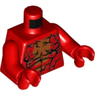 Torso Muscles and Crack Lines Print (Carnage), Red Arms and Hands / Red