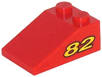 Slope 33 3 x 2 with Yellow Number 82 Pattern on Both Sides (Stickers) - Set 8210