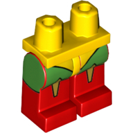 Lego Hips and Red Legs with Yellow Leotard, Green Legs, Gold Trim on Red Boots Print / Yellow