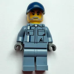 Scrapyard Worker, Sand Blue Overall, Dark Blue Cap
