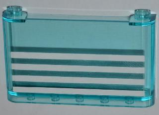 Lego Windscreen 1 x 6 x 3 with 4 White Stripes Pattern (Sticker) - Set 4431