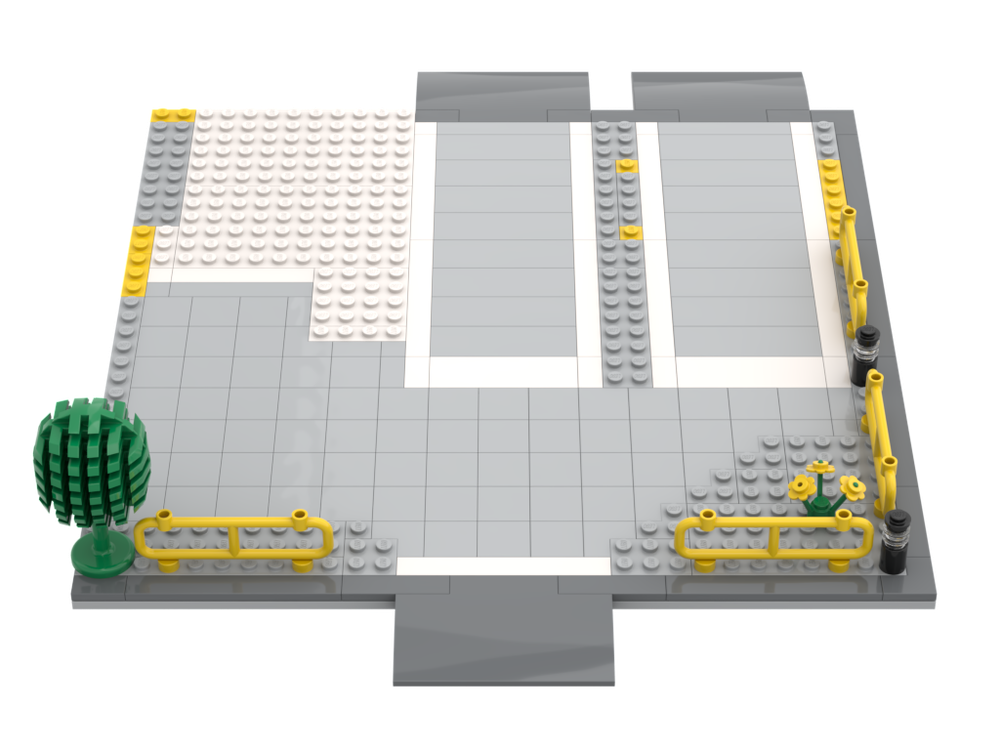 Lego Plate (Right) for LEGO Set 6394 - Metro Park and Service Tower