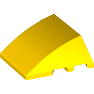 Lego Brick Wedged, Curved 4 x 3 No Studs [Plain] / Yellow