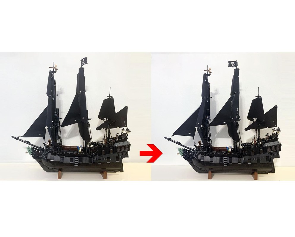 Lego Captain Jack Sparrow's Pirate Ship - Quick Fix - Straightened Masts
