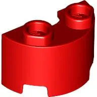 Brick Round, Half 1 x 2 / Red