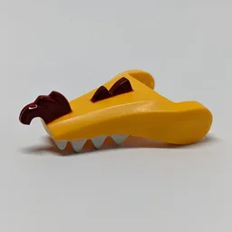 Creature Body Part, Dragon Head Lower Jaw with White Teeth, Dark Red Beard / Bright Light Orange