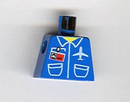 Torso Airplane Crew Male, Pockets, ID Badge, 'AIR' and Logo Pattern
