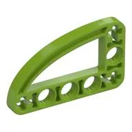 Technic Beam 3 x 5 L-Shape with Quarter Ellipse Thin / Lime