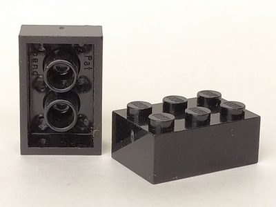 Lego Brick 2 x 3 without Cross Supports / Black