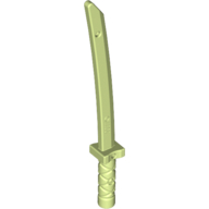 Lego Weapon Sword / Katana / Shamshir with Capped Pommel [Square Guard] / Yellowish Green