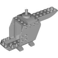 Lego Helicopter Body 4 x 14 x 5 with Top Pin / Light Bluish Gray