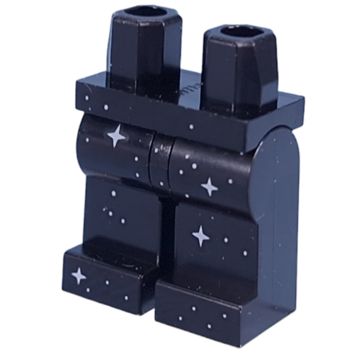 Lego Hips and Black Legs with Silver Stars print / Black