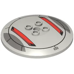 Dish 6 x 6 Inverted (Radar) with Hollow Studs and Sith Infiltrator Print / Light Bluish Gray