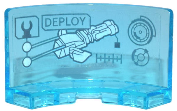 Lego Panel 3 x 3 x 2 Corner Convex with Digital Display Mark VII Armor Case, 'DEPLOY' and Gauges Pattern (Sticker) - Set 76269