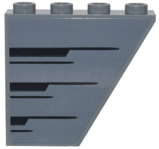 Lego Slope, Inverted 60 4 x 1 x 3 with Black Angled Stripes Pattern Side A (Sticker) - Set 76269