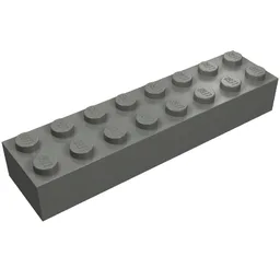 Brick 2 x 8 / Dark Bluish Gray