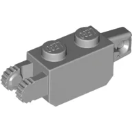 Hinge Brick 1 x 2 Locking with 1 Finger Vertical End and 2 Fingers Vertical End, 9 Teeth / Light Bluish Gray