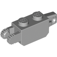 Lego Hinge Brick 1 x 2 Locking with 1 Finger Vertical End and 2 Fingers Vertical End, 9 Teeth / Light Bluish Gray