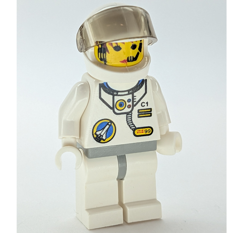 Lego Astronaut - White Torso and Legs, Tans-Black Visor, Female