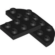 Plate Special Round Corners 2 x 6 Double with 2 x 3 Extension / Black