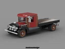 Vintage Flatbed Truck (Darkred)