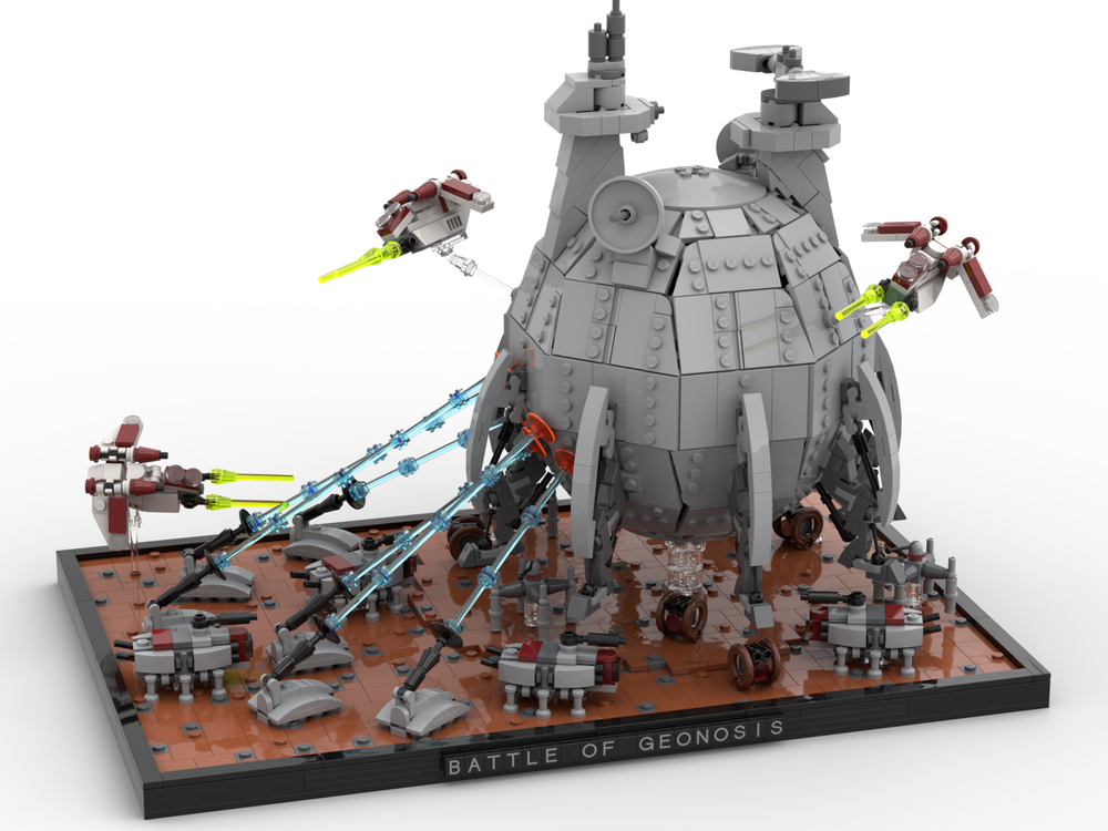 Lego Battle of Geonosis Diorama with Core Ship - Clone Wars