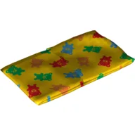 Duplo Sleeping Bag with Red, Orange, Green, and Blue Teddy Bears Print / Yellow