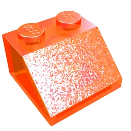 Brick Sloped 45° 2 x 2 / Trans-Neon Orange