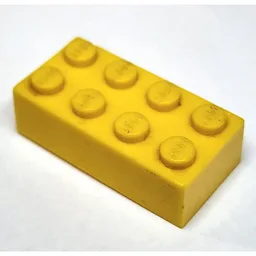 Brick 2 x 4 without Bottom Tubes / Yellow