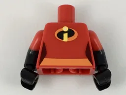 Torso Female Orange Belt and Incredibles Symbol Pattern (Violet Parr) / Black Arms with Molded Red Short Sleeves Pattern / Black Hands