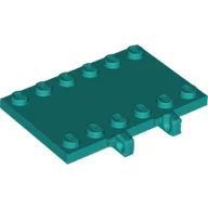 Hinge Plate 4 x 6 with Two 1 x 6 Studs and Recessed 2 x 6 Middle / Dark Turquoise