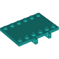 Lego Hinge Plate 4 x 6 with Two 1 x 6 Studs and Recessed 2 x 6 Middle / Dark Turquoise