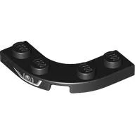 Plate Round Corner 3 x 3 with 2 x 2 Round Cutout and Silver Headlight Print / Black