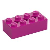 Lego Brick Special 2 x 4 with 3 Axle Holes / Magenta