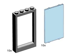 1 x 4 x 5 Black Window Frame with Blue Pane