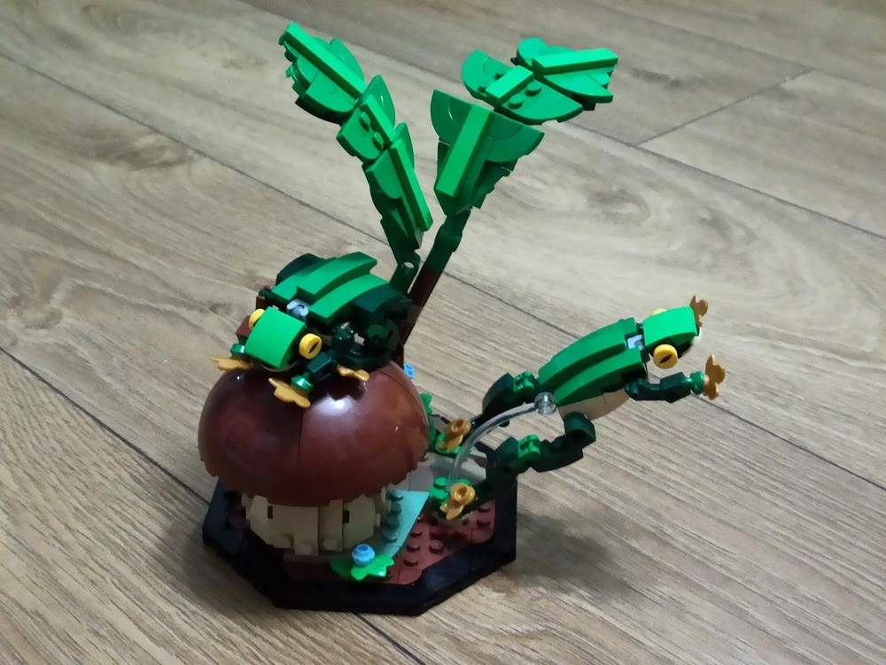 Lego European tree frog diorama