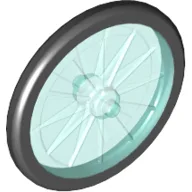 Wheel Bicycle, Fixed Black Tire / Trans-Light Blue