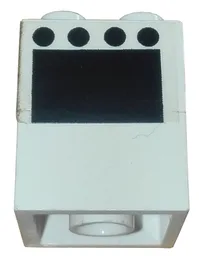 Stickered Assembly 2 x 2 x 2 with 4 Black Circles and Rectangle Oven Door Pattern (Sticker) - Set 6365