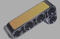 Technic, Liftarm, Modified Bent Thick L-Shape 2 x 4 with Gold Panel Pattern (Sticker) - Set 8007