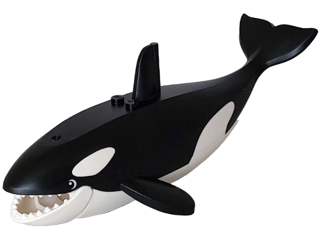 Lego Whale / Orca with Molded White Spots and Printed Eyes Pattern