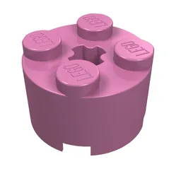 Brick Round 2 x 2 with Axle Hole / Dark Pink