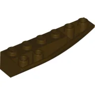 Brick Wedged, Curved Inverted 6 x 2 Right / Dark Brown