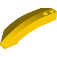 Brick Wedged, Curved 8 x 3 x 2 Open Right / Yellow