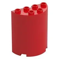 Cylinder Half 2 x 4 x 4 / Red
