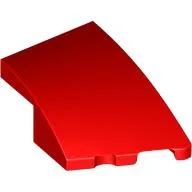Brick Wedged, Curved 3 x 2 with Stud Notch Right / Red