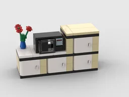 Microwave with kitchen cabinets