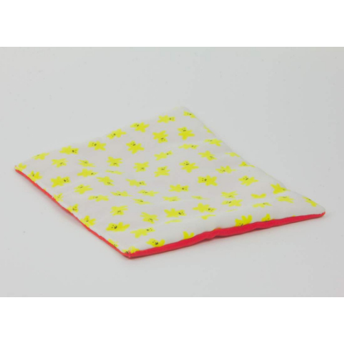 Lego Duplo Blanket Dual Sided with Yellow Bow / Yellow Teddy Bear on White Background Print / Red